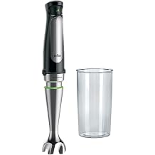 Braun MultiQuick 7 - Hand Blender Pur e Stick for Soups Smoothies and Baby Food SmartSpeed Control Stainless Steel Mixing Base with Splash Guard Measuring Cup 1000 W Black MQ7000X