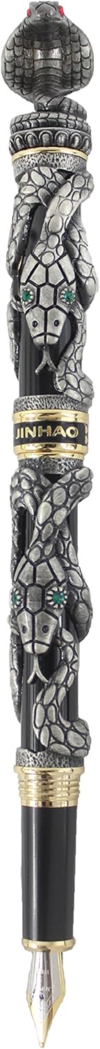 Fountain Pen 3D Snake Heavy Metal Pen - Golden