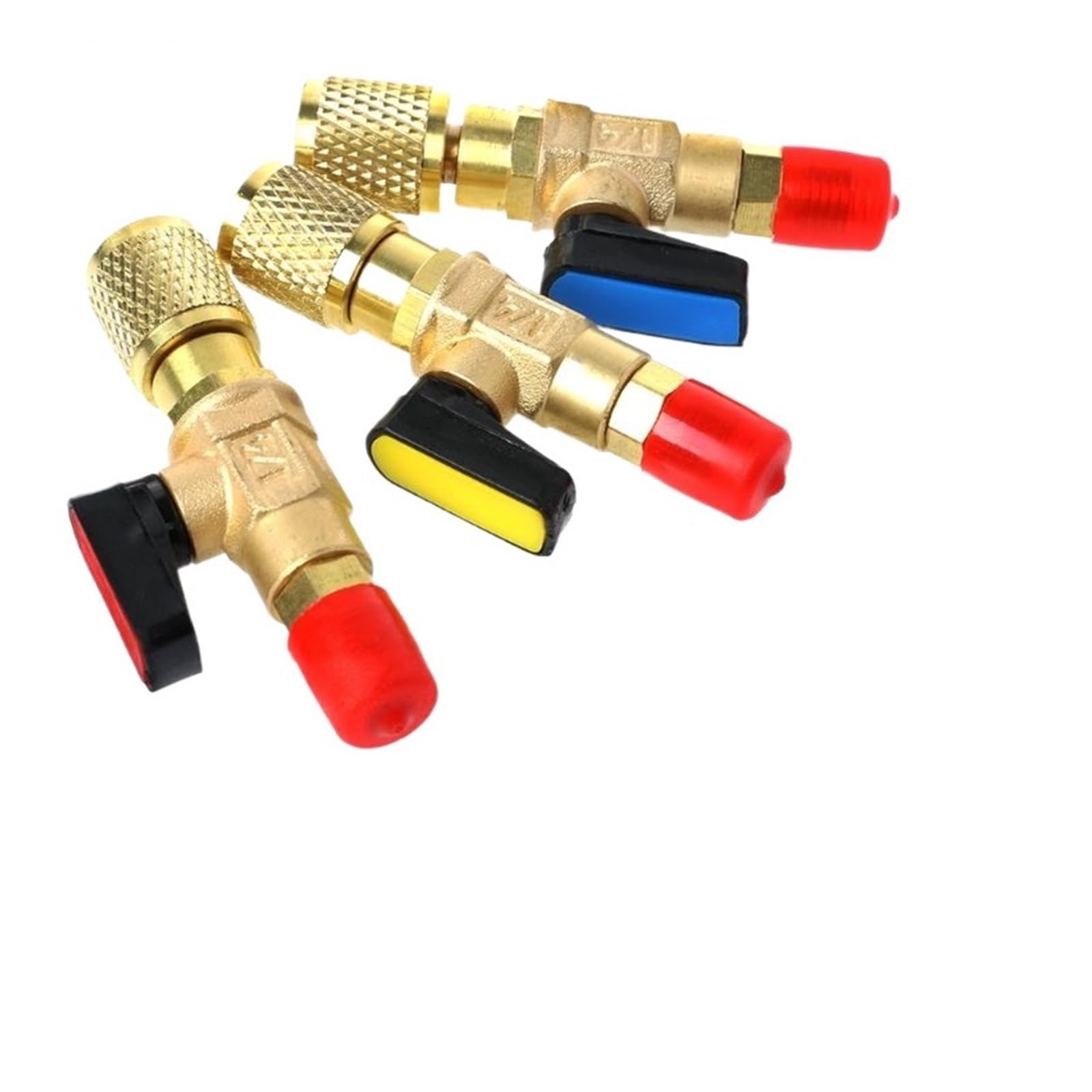 Vanne à Sphère, Vanne à Boisseau sphérique Droite en Laiton 1/4 "mâle à 1/4" Femelle tuyaux de Charge de réfrigérant Accessoires de collecteur A/C