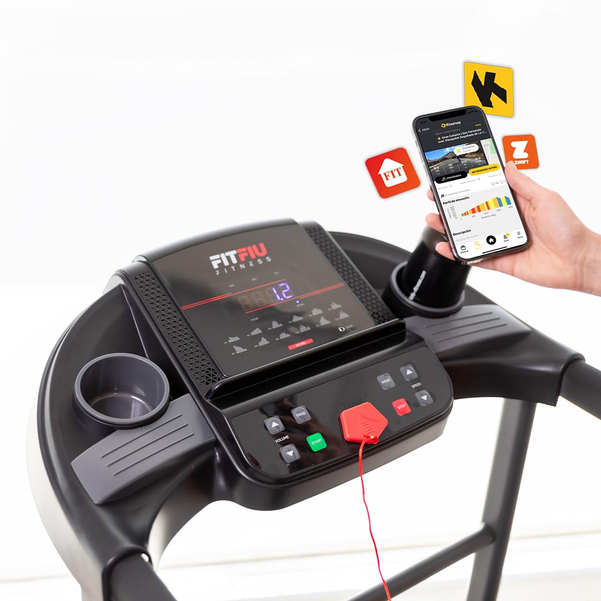 FITFIU Fitness MC-200 - Cinta de correr Plegable, 14 km/h, 1500 W, superficie de carrera 40x110cm, pulsómetro, 12 programas (Reacondicionado)