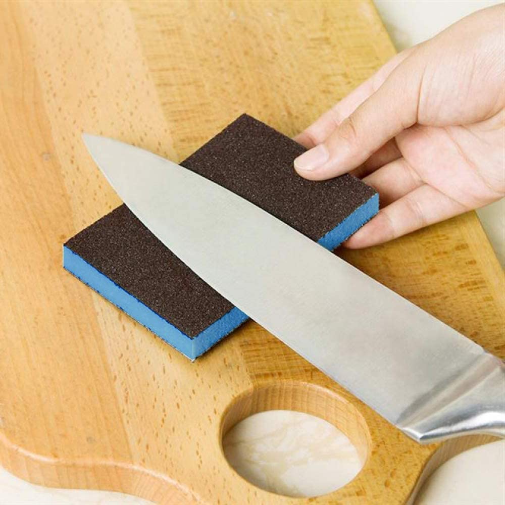 Boxonly 4 PCS Sanding Sponge Blocks Abrasive Pad Sandpaper 220 Grit Flexible Sandpaper Block Sponge Sand Block Wet Dry Sponge Sand Paper For Woodworking Wall,Grey - Image 4