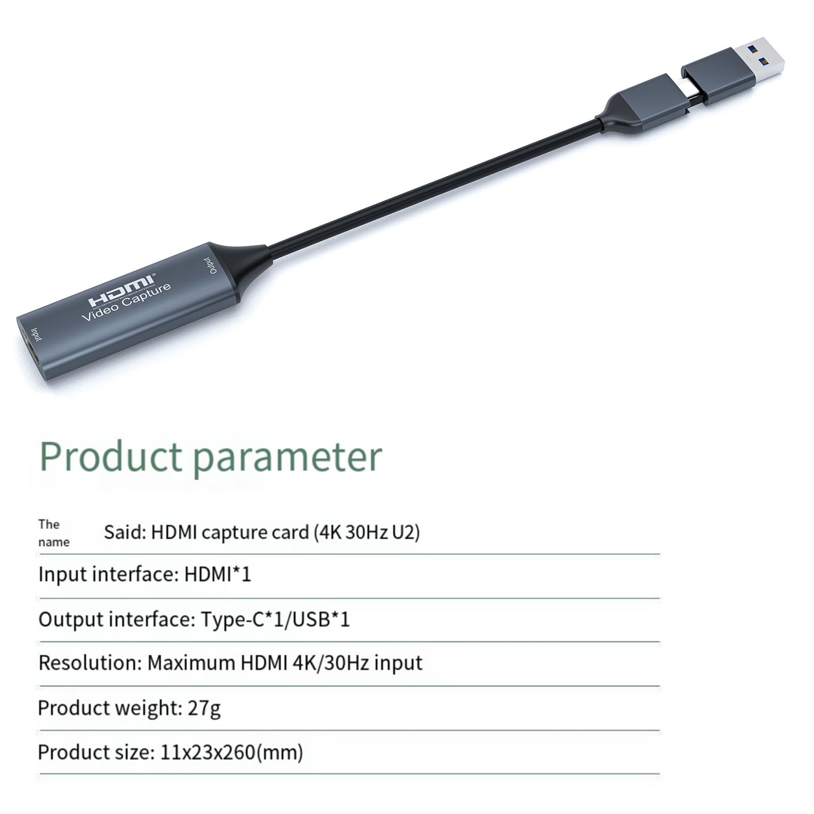 Tarjeta de grabación de vídeo 2 en 1, USB 3.0 HDMI a USB tipo C, 4K 1080P, gris, Windows, Mac, Linux, PS5/4, XBOX, DSLR, videocámara, smartphone