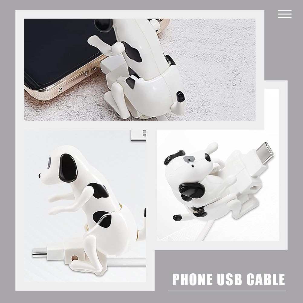 DOITOOL 4pcs Tipo-c Cavo di Ricarica Divertente Cane Linea di Ricarica Del Telefono Mobile Durevole Cavo Dati USB