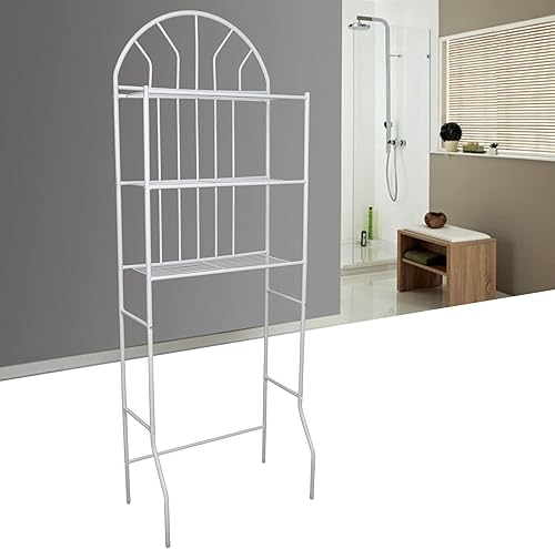 Miniatura 2 de OCASAMI Organizador de baño de metal con 3 estantes sobre el inodoro, organizador de estante de inodoro blanco de 3 niveles, estante de