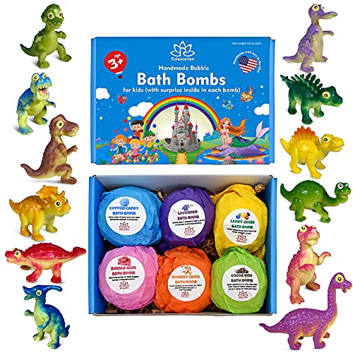 Bath Bombs for Kids with Funny Dino Toys Inside - Natural and Safe for Kids - Great Gift Set with Surprise Inside for Boys and Girls Bath Bombs for Kids with Funny Dino Toys Inside - Natural and Safe for Kids - Great Gift Set with Surprise Inside for Boys and Girls