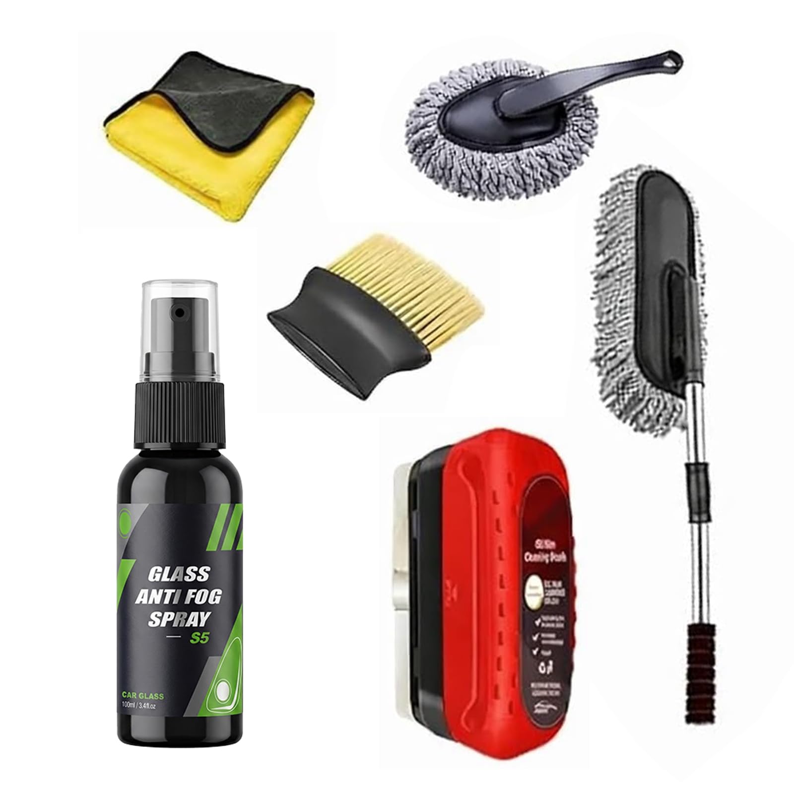 6-in-1 Car Cleaning Brush Combo Super Microfiber Car Duster Kit, Car Cleaner Brush Exterior & Interior Car Cleaning Cloth, Ac Vent Cleaner Brush, Film Cleaner Brush-image-22