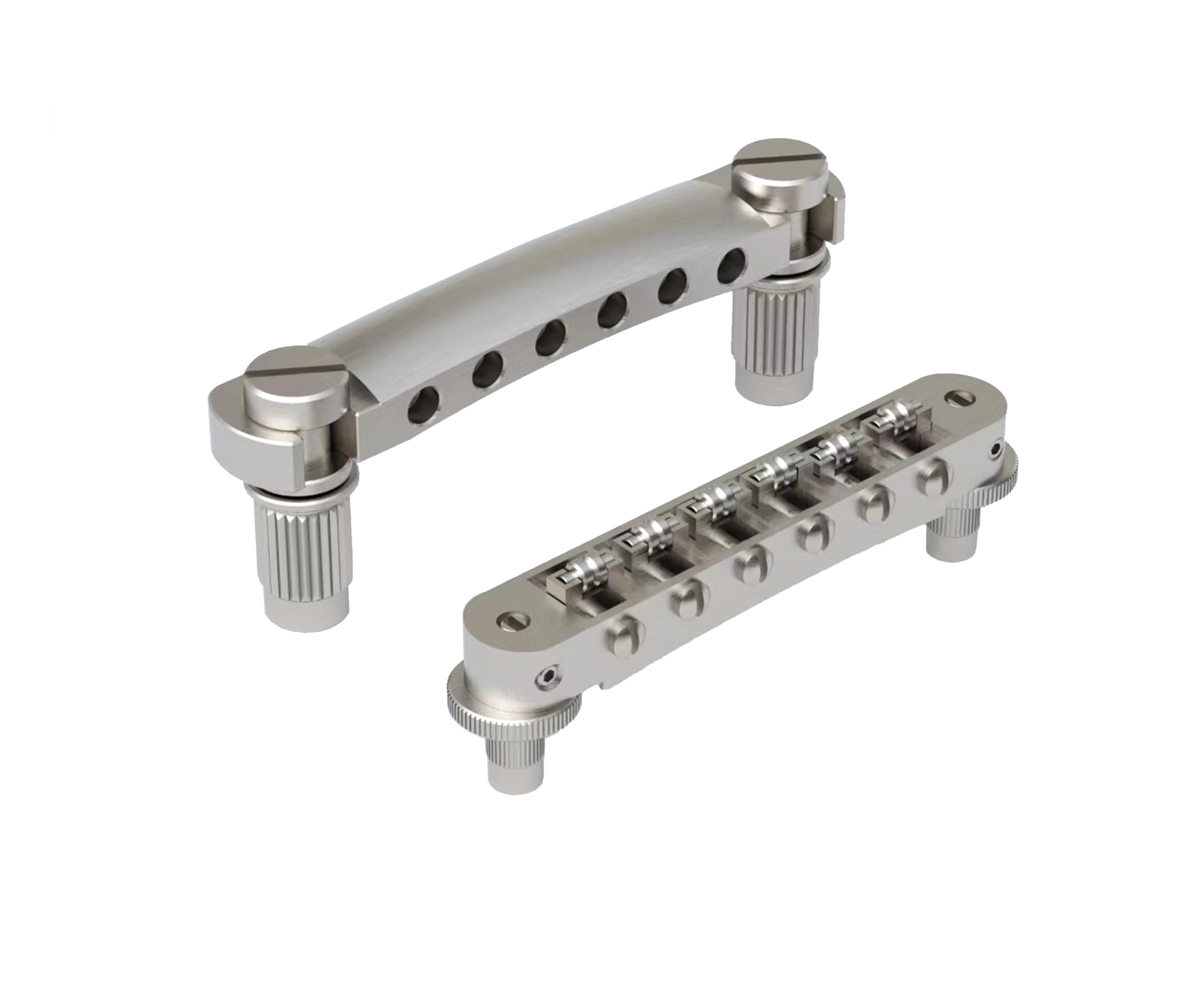 Guyker Tune-O-Matic Gitarrensattelbrücke + Stop-Bar Saitenhalter aus Titanlegierung, Ersatz für LP SG EPI 6-saitige E-Gitarre (GS001 + GM015-TI)