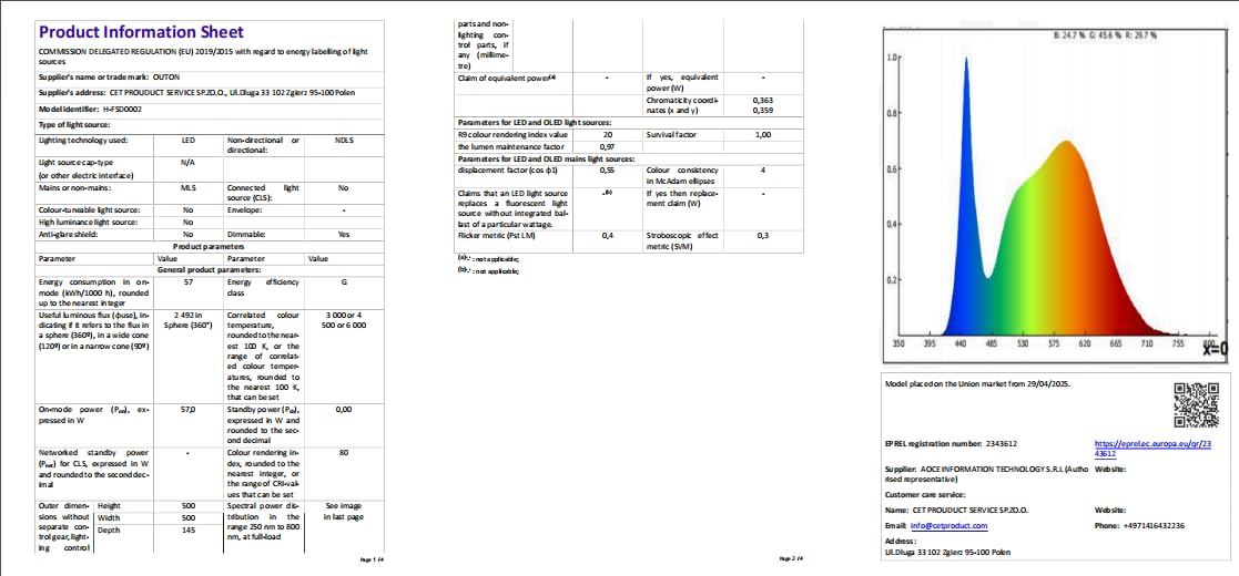 OUTON 50cm Ventilatore da Soffitto con Luce e Telecomando, 3000-6500K Dimmerabile, 6 Velocità Reversibili, Timer, Memoria, Lampada Ventilatore da Soffitto per Camera da Letto Soggiorno Cucina, Bianco