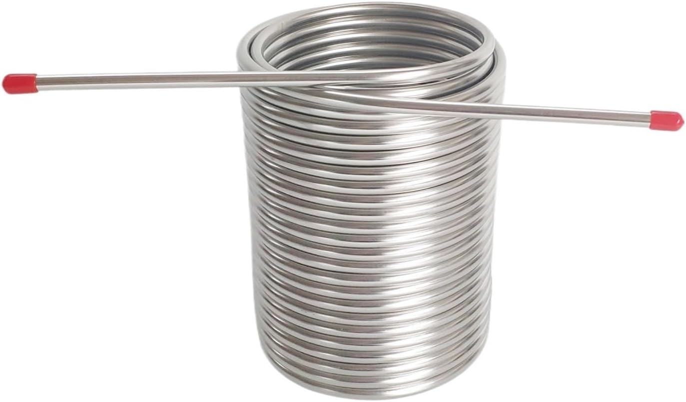 Double Layer Beer Water Wort Chiller, 20m Length Stainless Steel Cooling Coil 8mm Tube homebrew chiller