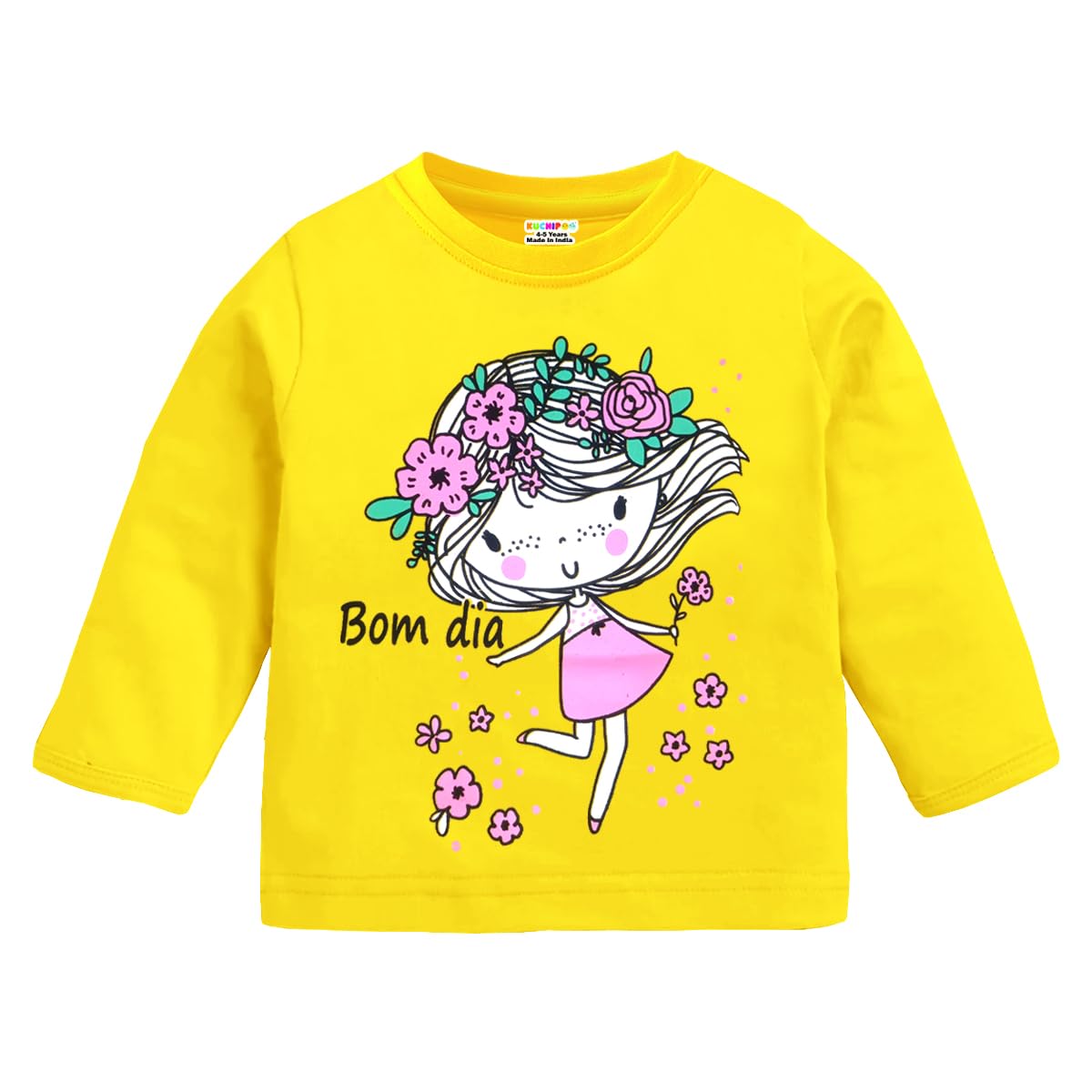 Kuchipoo Girls Regular Fit Full Sleeves Cotton T-Shirts (KUC-TSHRT-495, 12-18 Months, Multi-Colored) - Image 6 thumbnail