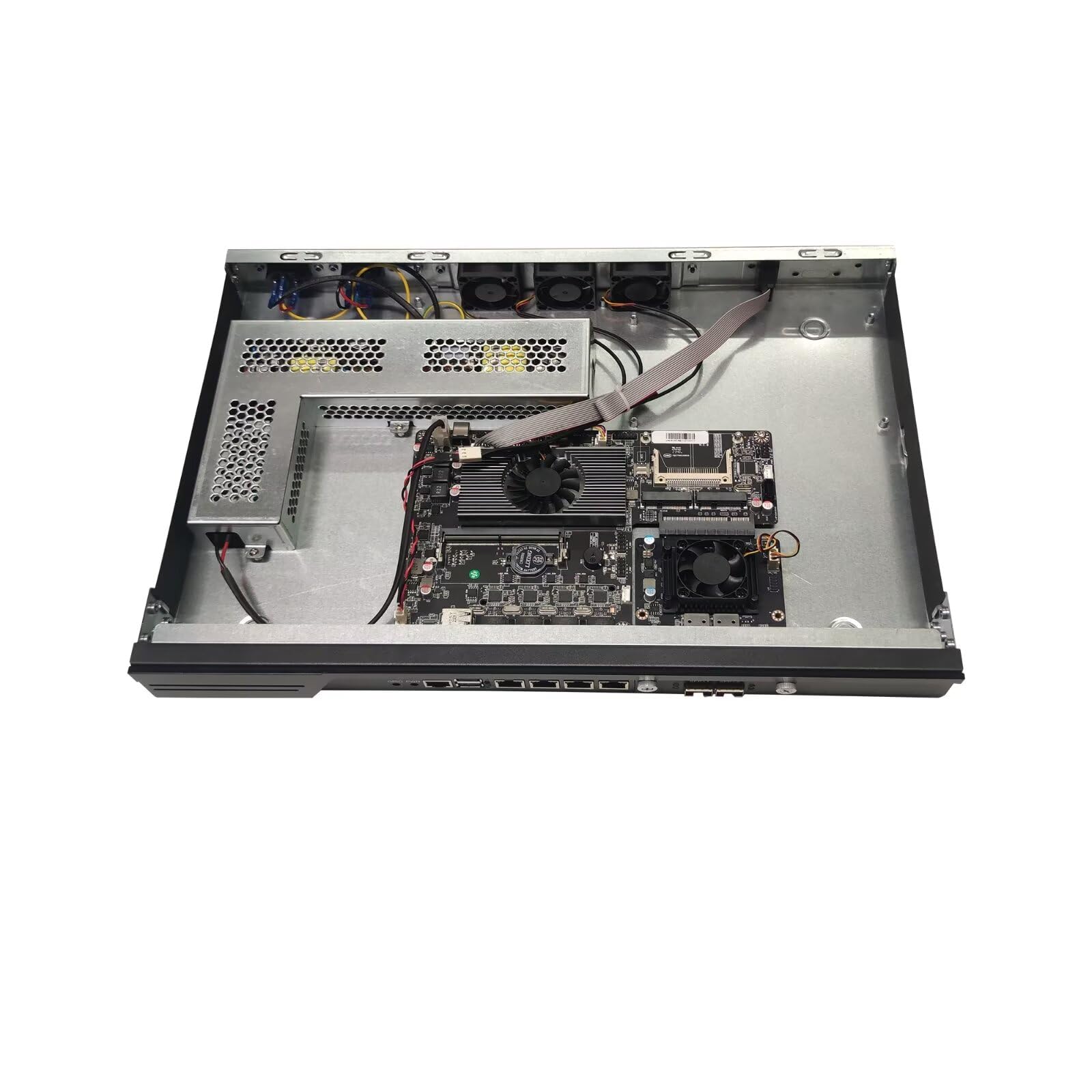 1U Firewall Appliance 19'' Rackmount Network Security Hardware, OPNsense Router PC, N100, 2 x SFP+ 10 Gigabit, 4 x I226V 2.5GbE LAN, GPIO, Barebone, NO RAM, NO Storage