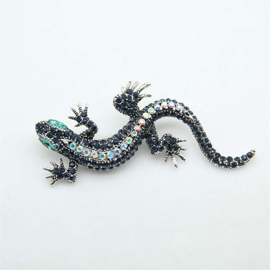 Airlove Womens Antique Rhinestones Vintage Gothic Gecko Lizard Long Brooch Pin