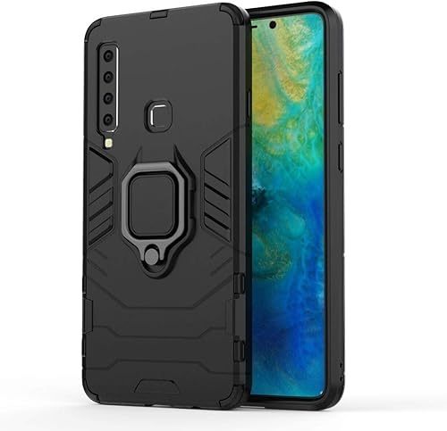 Miniatura 9 de HONGYAN Funda protectora de policarbonato y poliuretano termoplástico a prueba de golpes para Galaxy A9 (2018), con soporte de anillo magnético
