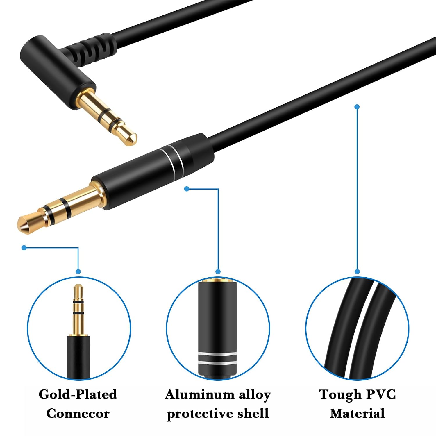 Beats Audio Cable - 4.9ft (1.5m) 3.5mm TRRS to TRS Replacement Aux Cord for Solo, Studio, V-Moda Crossfade Headphones