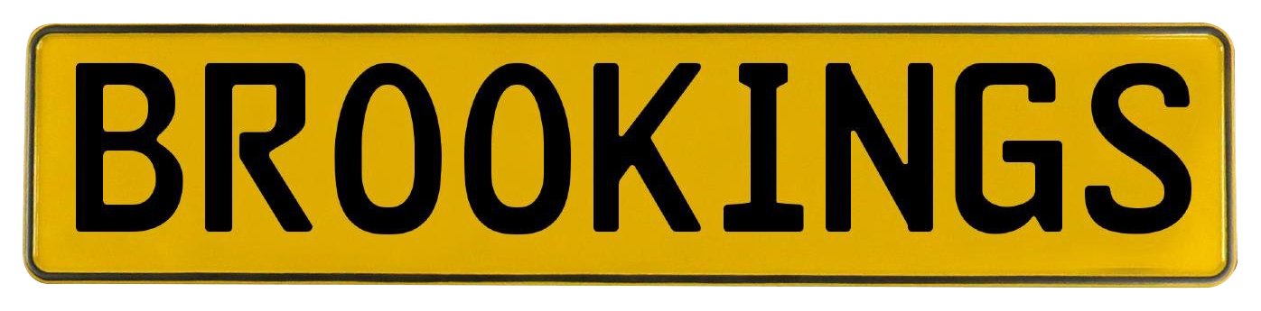 Vintage Parts 599323 Brookings Yellow Stamped Aluminum Street Sign Mancave Wall Art