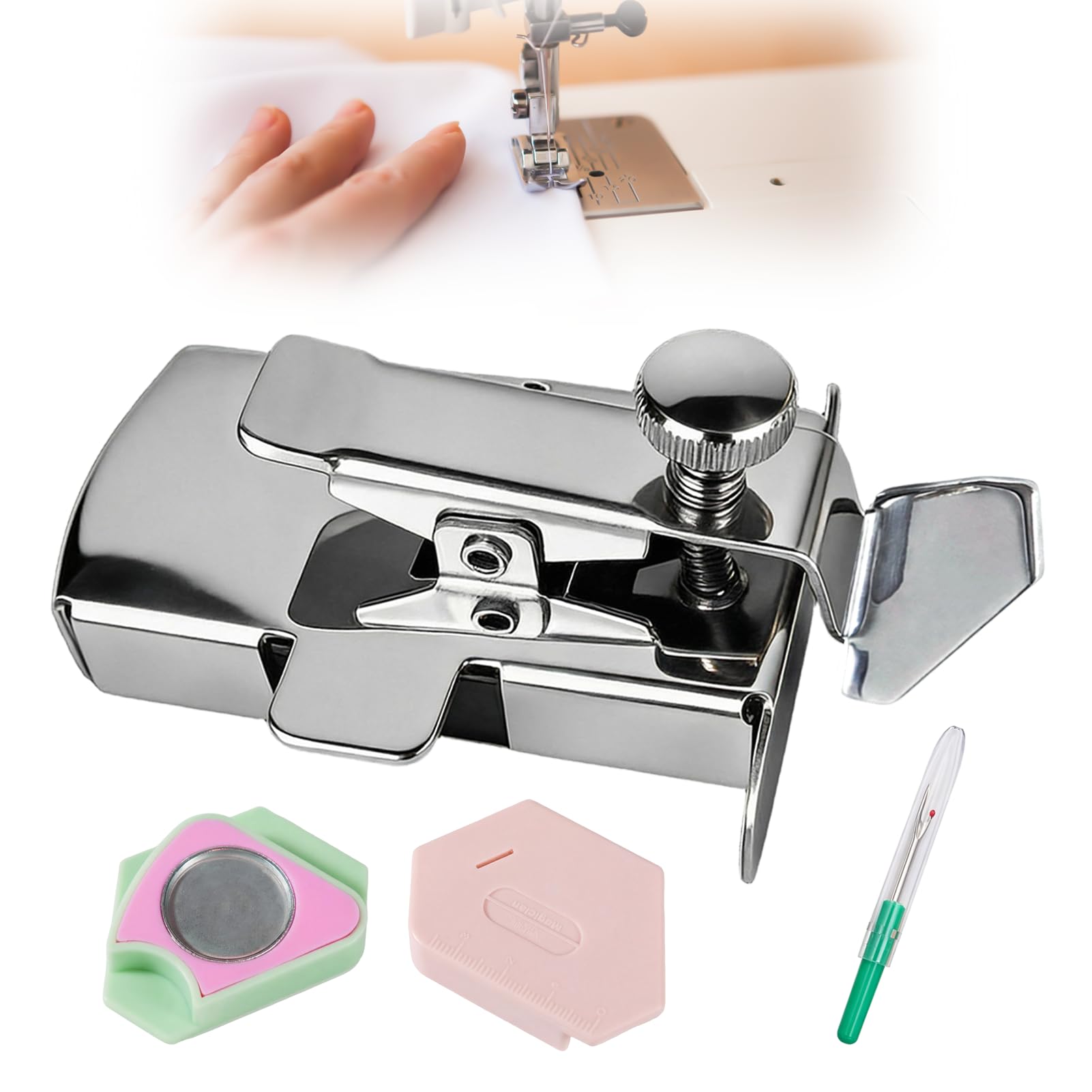 4 Pcs Magnetic Seam Guide Set for Sewing Machines, Universal Magnetic Sewing Accessories with Seam Ripper, Multifunctional Sewing Machine Attachment