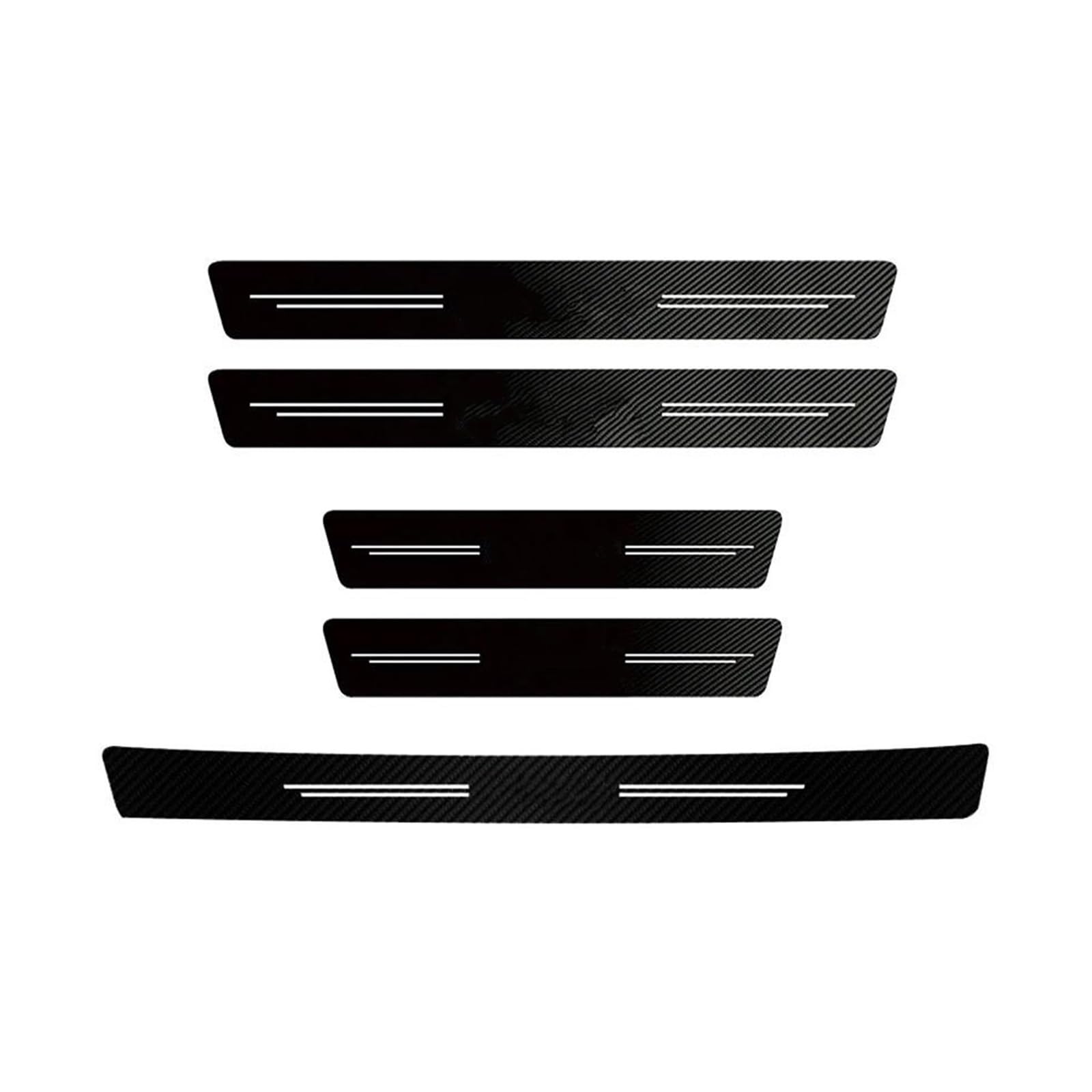 Car Door Sill Scuff Plate Decor Carbon Fiber Stickers for VW for Golf for Tiguan for Passat for Touareg for Magotan for Touran(5Pcs Car Door xTrunk)