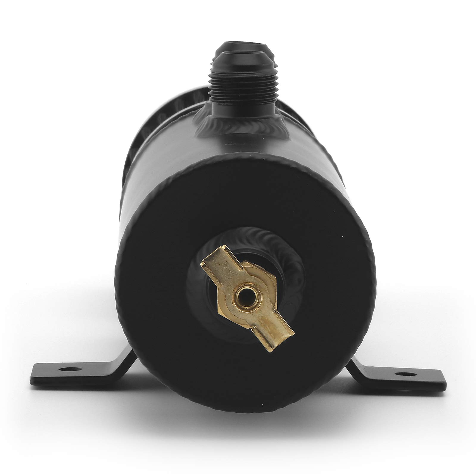 Tanica di raccolta dell'olio, 750 ml, separatore di olio universale, kit con filtro di sfiato e accessori, kit serbatoio filtro olio in alluminio, nero
