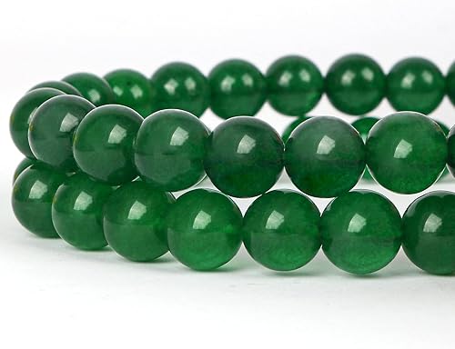 GOMOOBEADS 36 cuentas de ágata verde natural para joyas de bricolaje, espaciador redondo de 2564 pulgadas y piedras curativas energéticas, hebra de