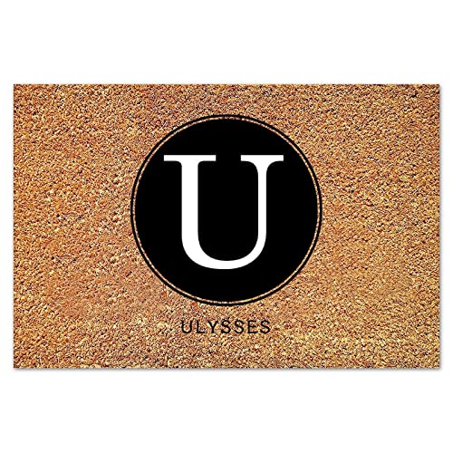 Paillasson lettre U personnalisé monogramme en fibre de coco - 8
