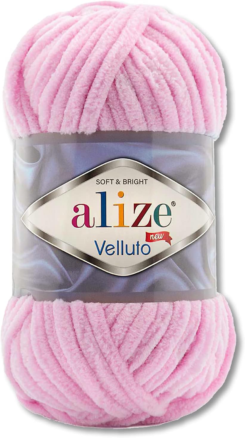 Wohnkult 100 g Alize Velluto Wool in 30 Selections (31 | Baby Pink)