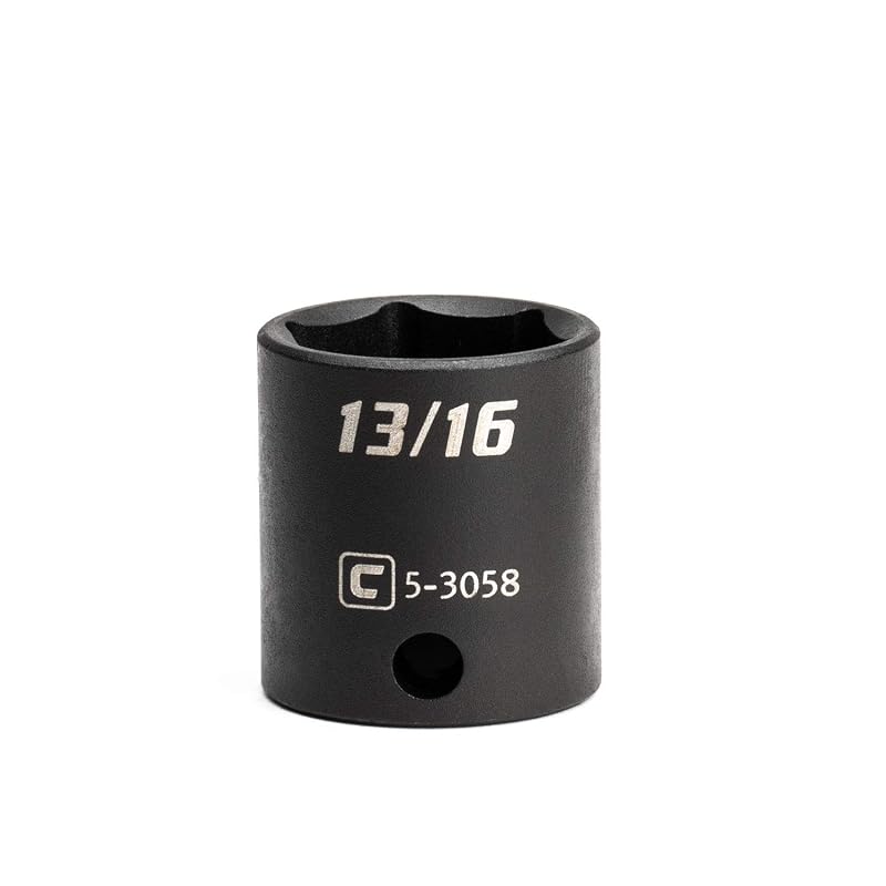 Soquete de Impacto Curto Capri Tools 3/8 pol. (9,5 mm), 6 Pontos, SAE 13/16 pol. (20,6 mm) – Modelo 5-3058