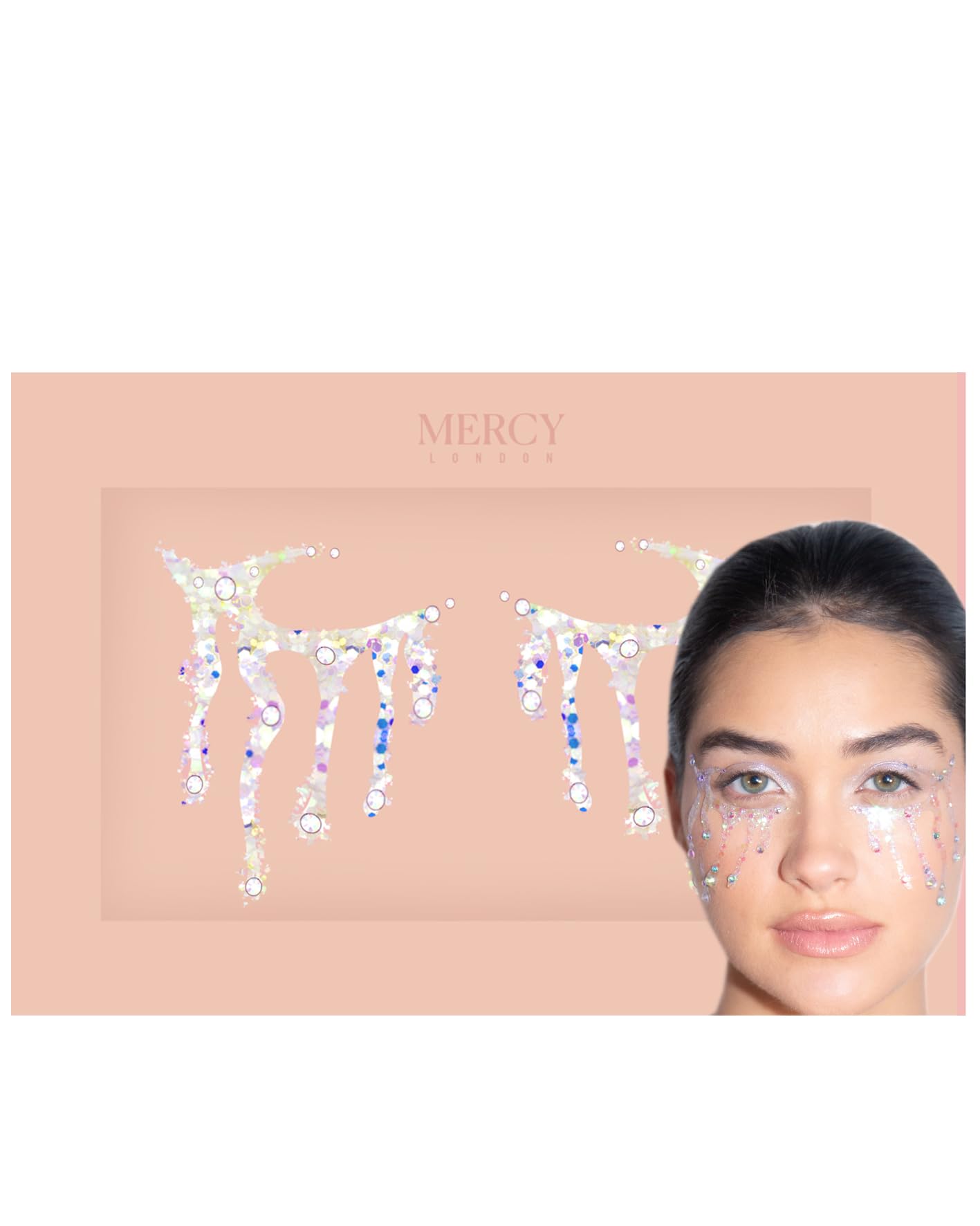 Unicorn Tears Face Jewels by Mercy London Skeleton Costume Accessories Face Gems Jewels All in One Halloween Stick On Sticker