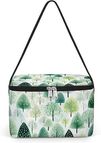 Christmas Tree Art Pattern Insulated Lunch Bag Women Reusable Lunch Tote Square Meal Bag for Adults Men Cooler Lunch Box for Work Travel Picnic Food