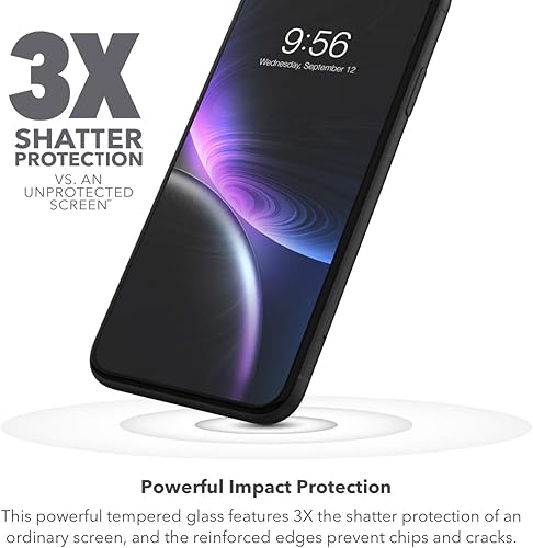 Miniatura 2 de ZAGG InvisibleShield Glass+ protector de pantalla, vidrio templado de alta definición fabricado para Iphone de Apple
