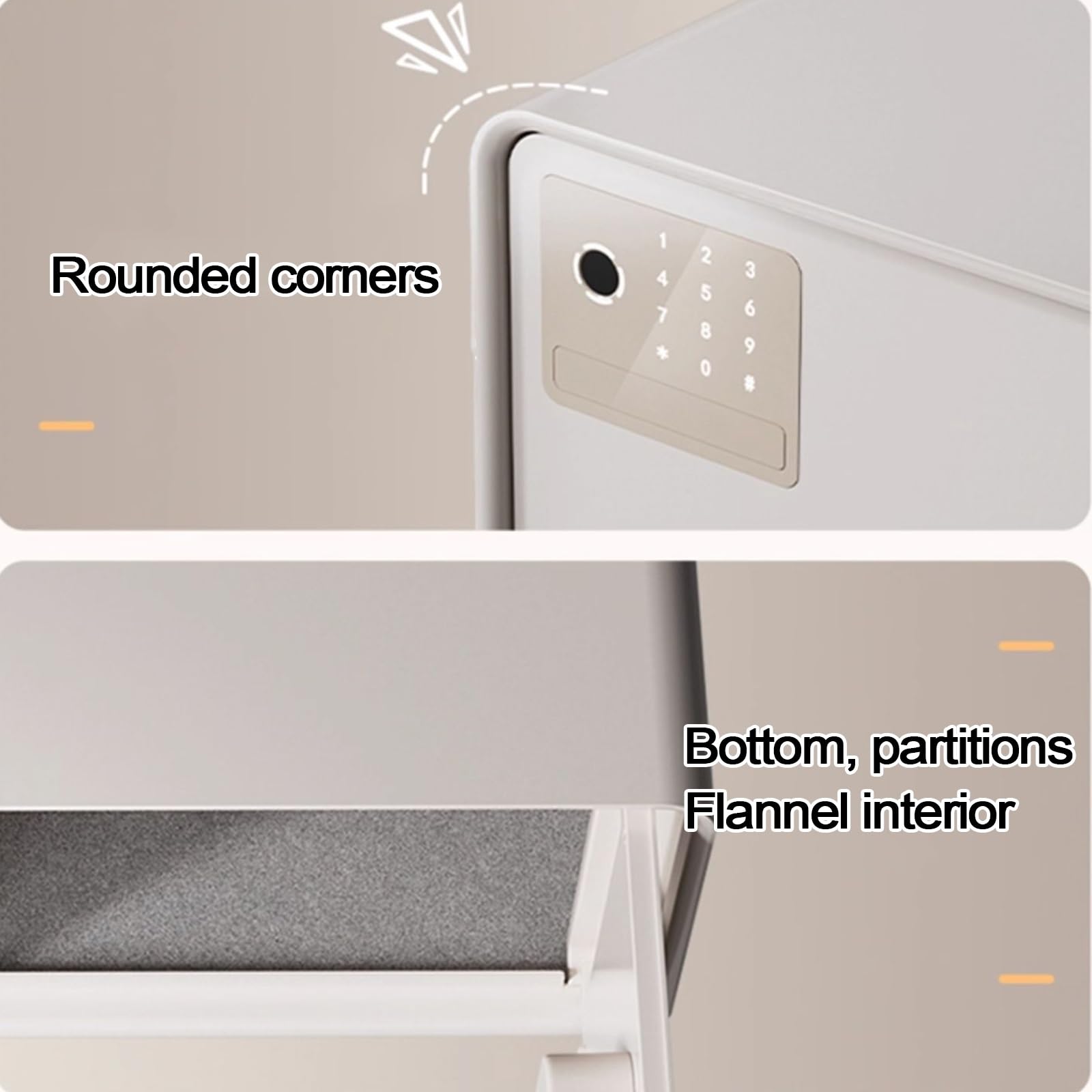 Cassetta di Sicurezza Piccola Cassaforte a Combinazione con Sensore di Impronte Digitali Interamente In Acciaio e Pannello di Controllo Intelligente A LED Safe per La Casa, L'hotel(Black)