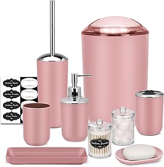 10PCS Pink Bathroom Accessories Set