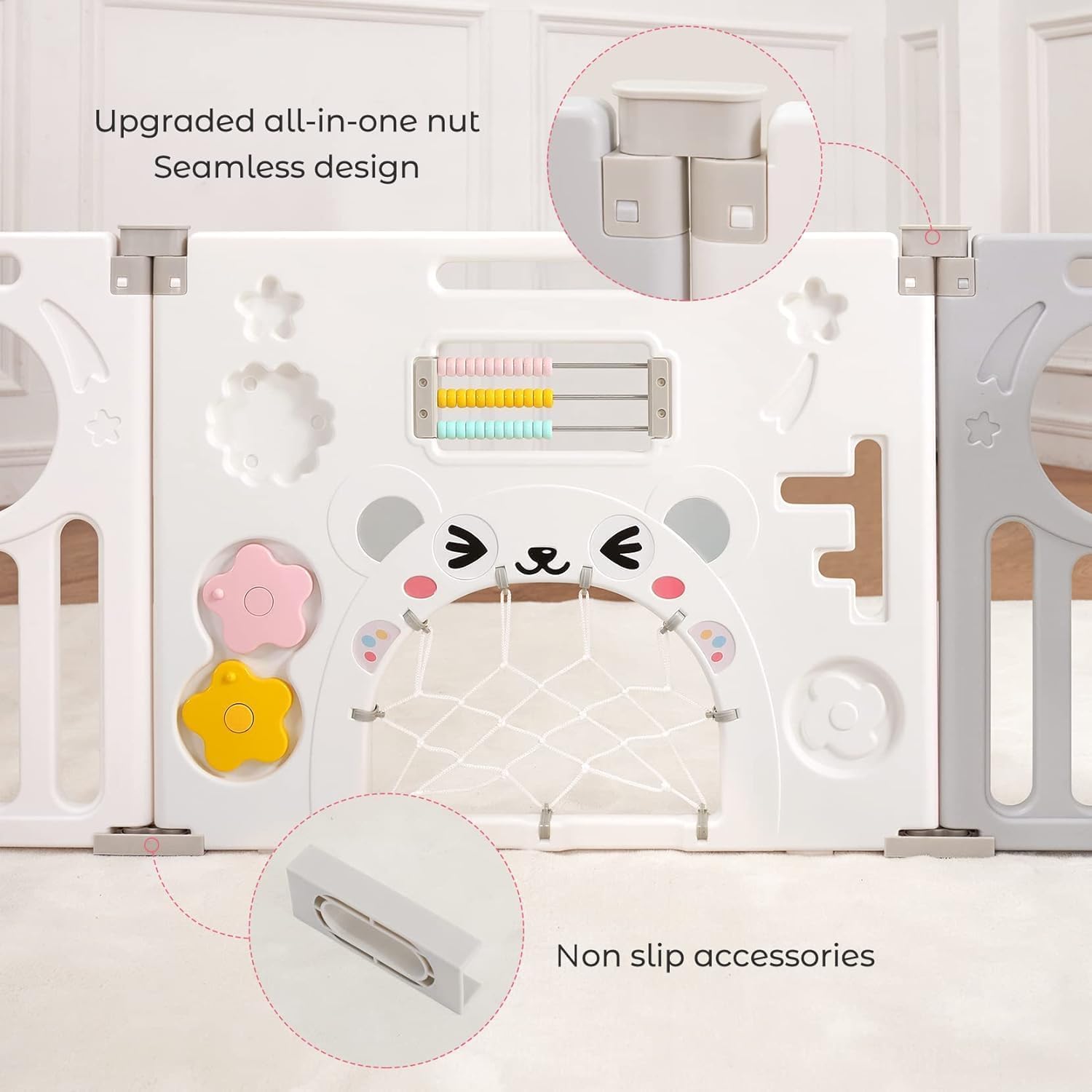 Hukimoyo 18 Panel Playpen for Babies Upto 5 Year Foldable Baby Fence Playpen with Mat & Balls Activity Play Yard for Kids Play Area Indoor Setup Fence for Toddlers Outdoor Playarea with Gate (6x6 =36sqft) - Image 5 thumbnail