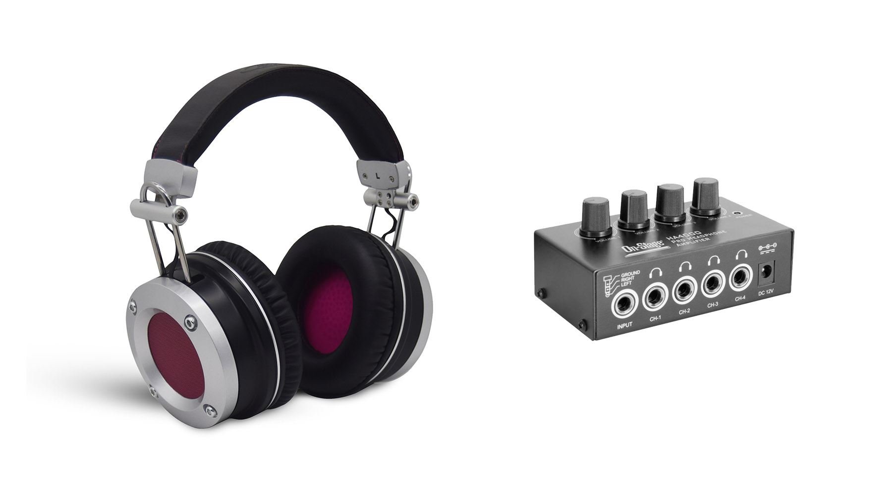 AvantonePro Black MP1 Mixphones Bundle with On-Stage HA4000 Headphone Amp (2 Items)