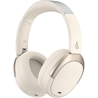 Edifier W80 Bluetooth Over-Ear Headphones with -49dB ANC & Hi-Res Audio - Ivory Wired and Wireless AI Clear Calls Fast Charging Multipoint Connection Bluetooth 5.4