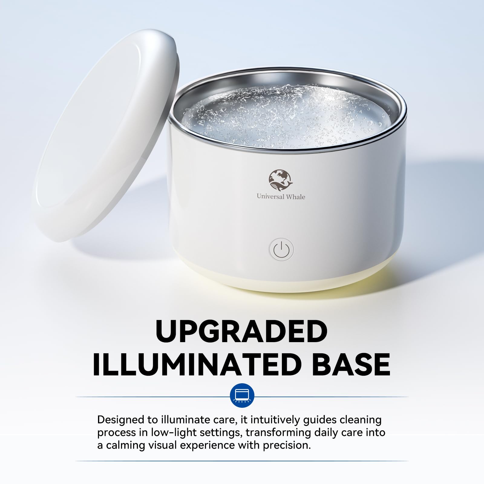 Capsule à ultrasons, machine de nettoyage à ultrasons éclairée améliorée, nettoyeur à ultrasons pour supports de fixation, prothèses, protège-dents, appareils dentaires, aligneurs