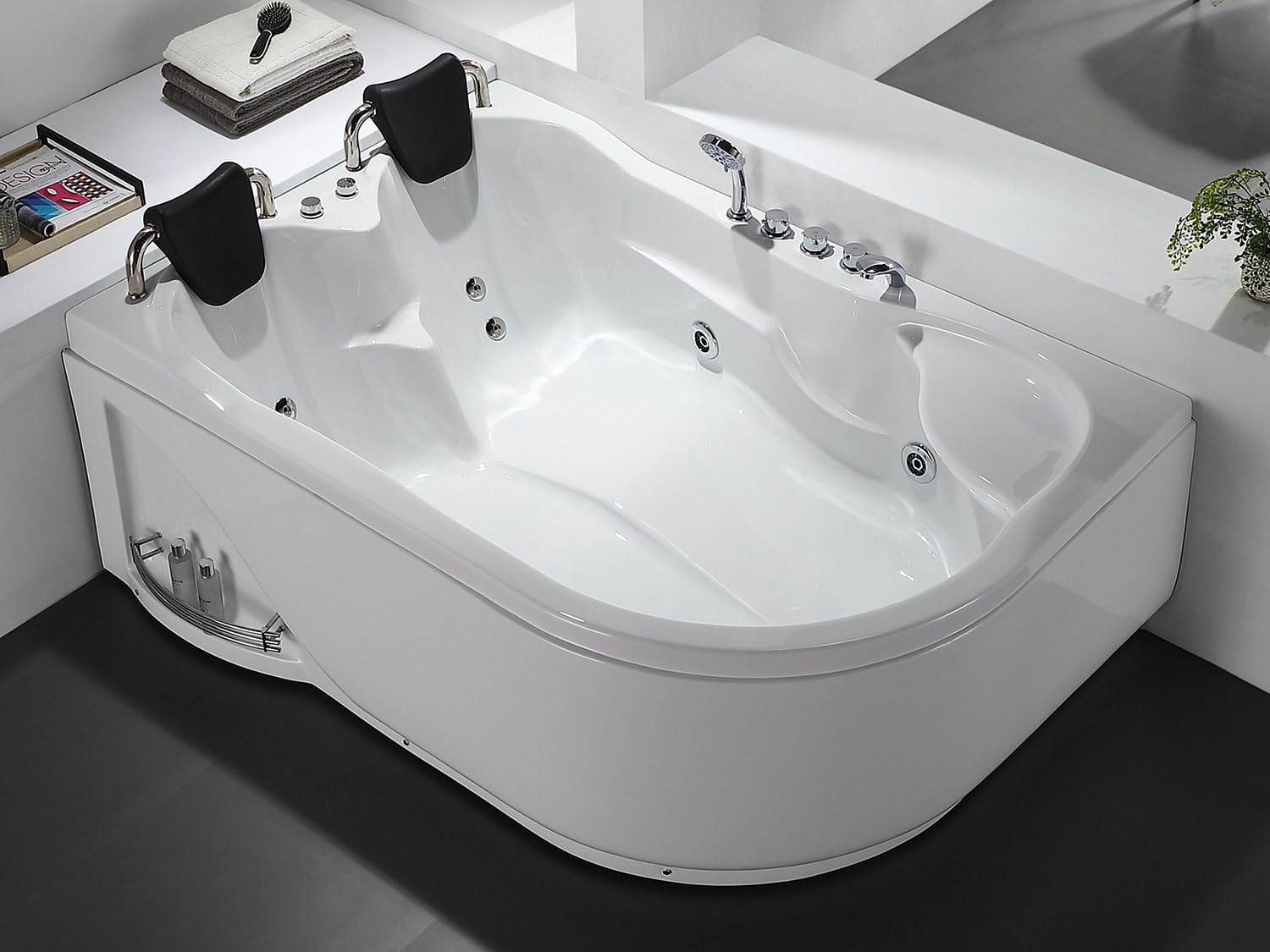 RAFINA - Vasca da bagno a 2 posti, 385 l, 181 x 121 x 65 cm, angolo sinistro, confezione singola