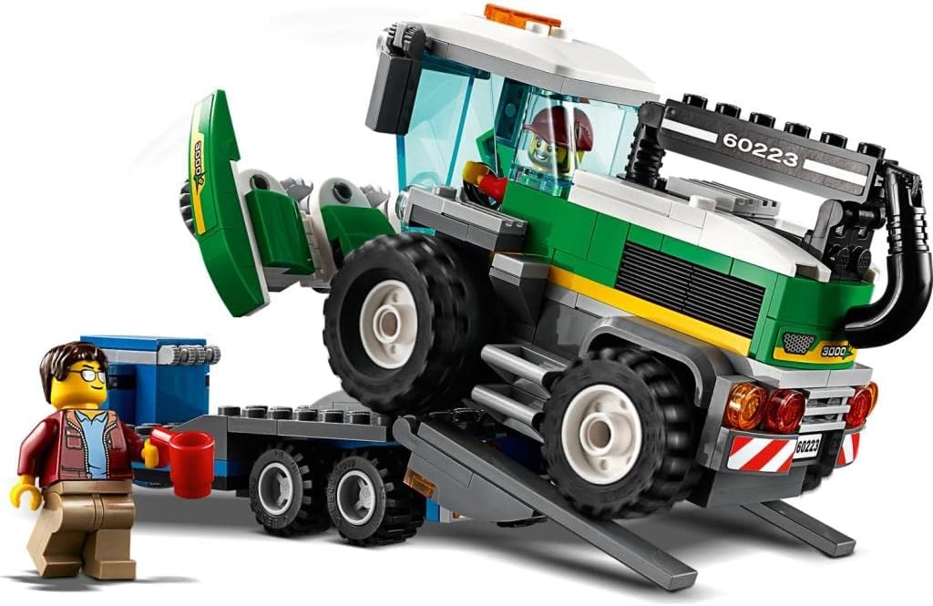City Great Vehicles Harvester Transport Construction Set, Toy Truck & Minifigures, Farm Toys for Kids