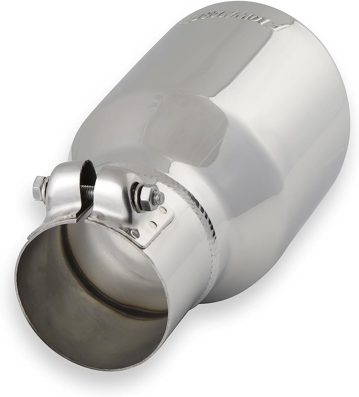 Flowmaster 15365 Exhaust Tip 4 Inch Rolled Angle Polished 304 Stainless Steel Fits 2.50 Inch Tubing Clamp On