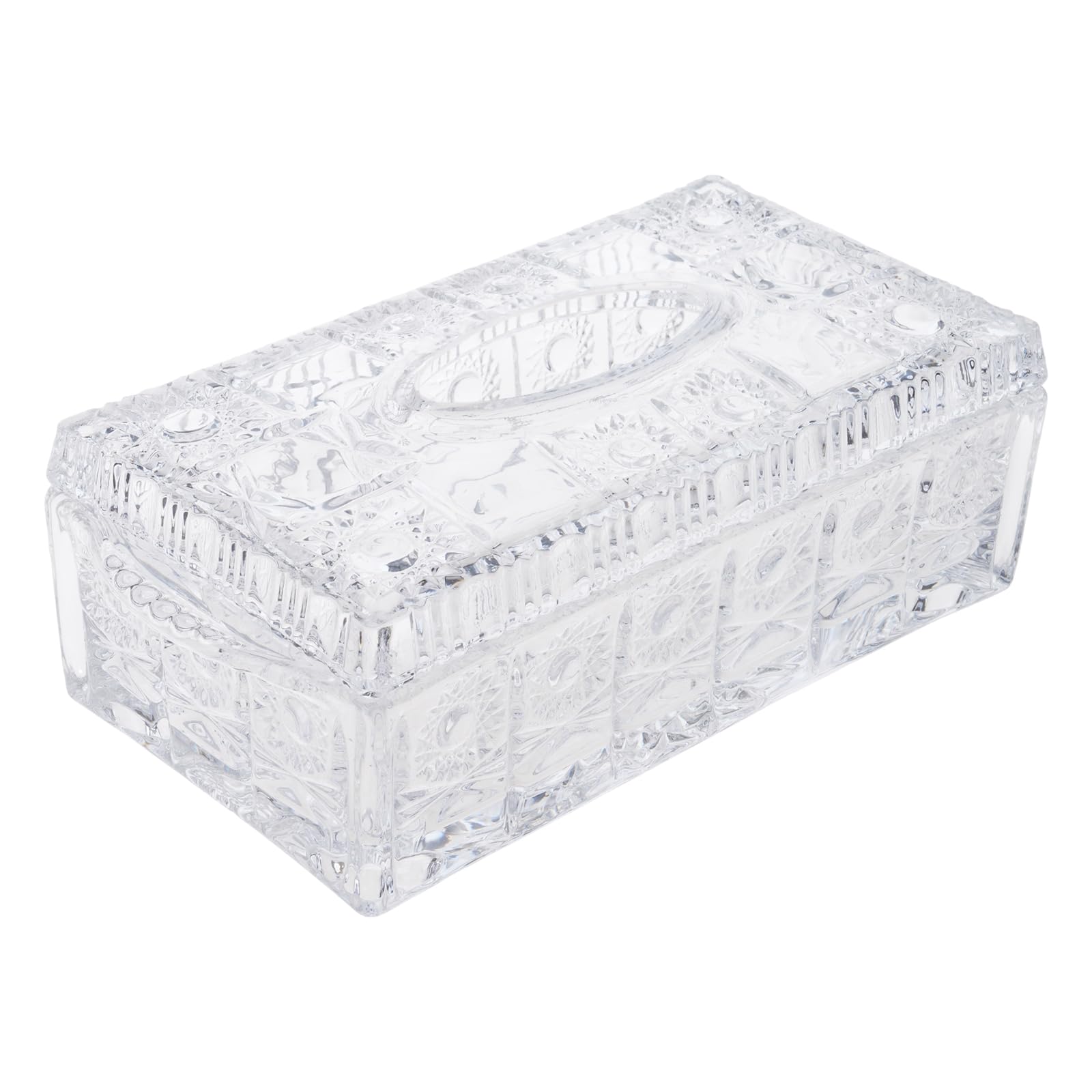 Tsophreniq Minimalists Glass Tissue Box Organiser for Countertop Decoration and Small Item Storage Paper Towel Dispenser Stylish Transparent Napkin Organiser with Nonslip Base