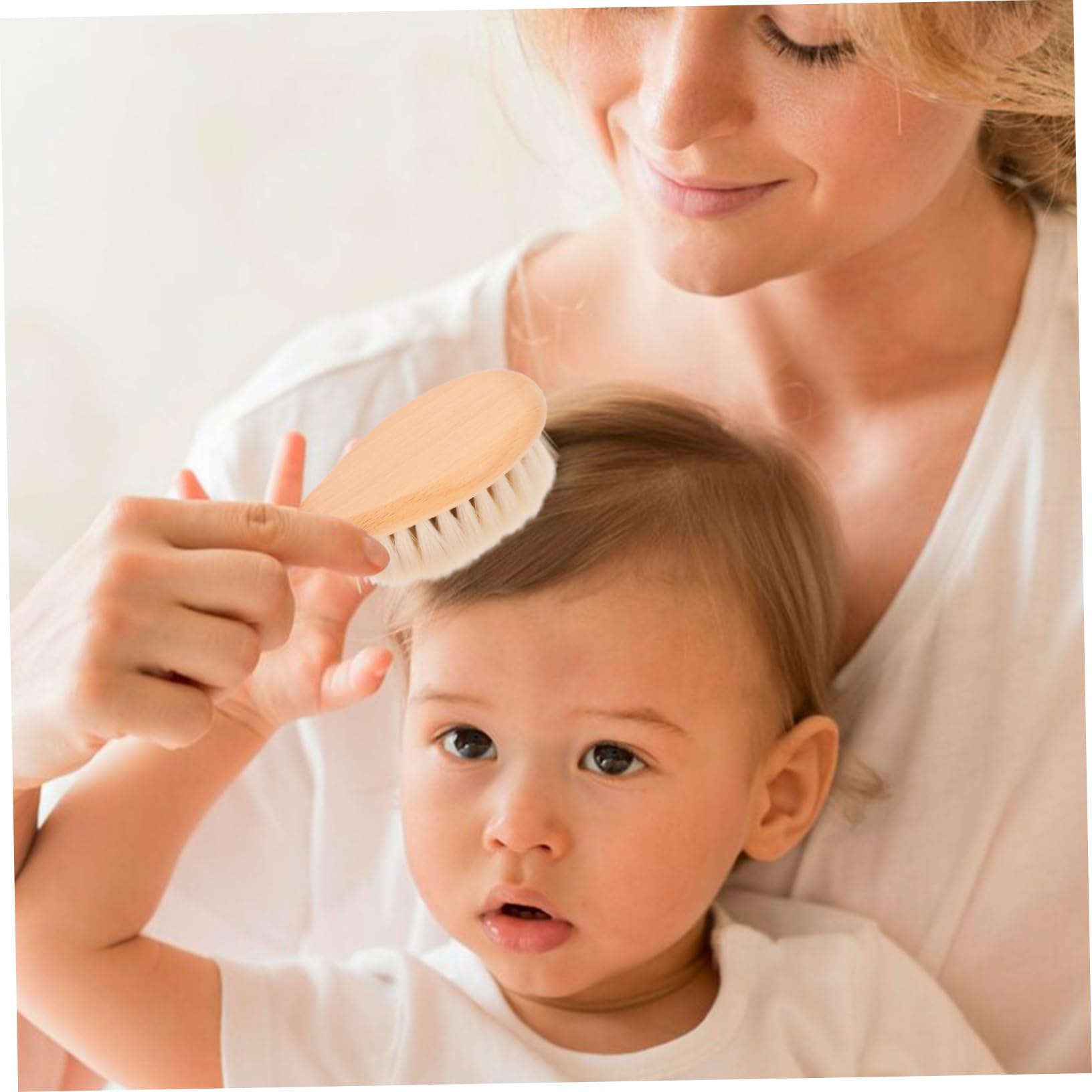 FRCOLOR 4 peines de madera para bebés, para niños pequeños, cepillo de baño para bebés, peine para el pelo, para recién nacidos, peine para, peine de madera maciza