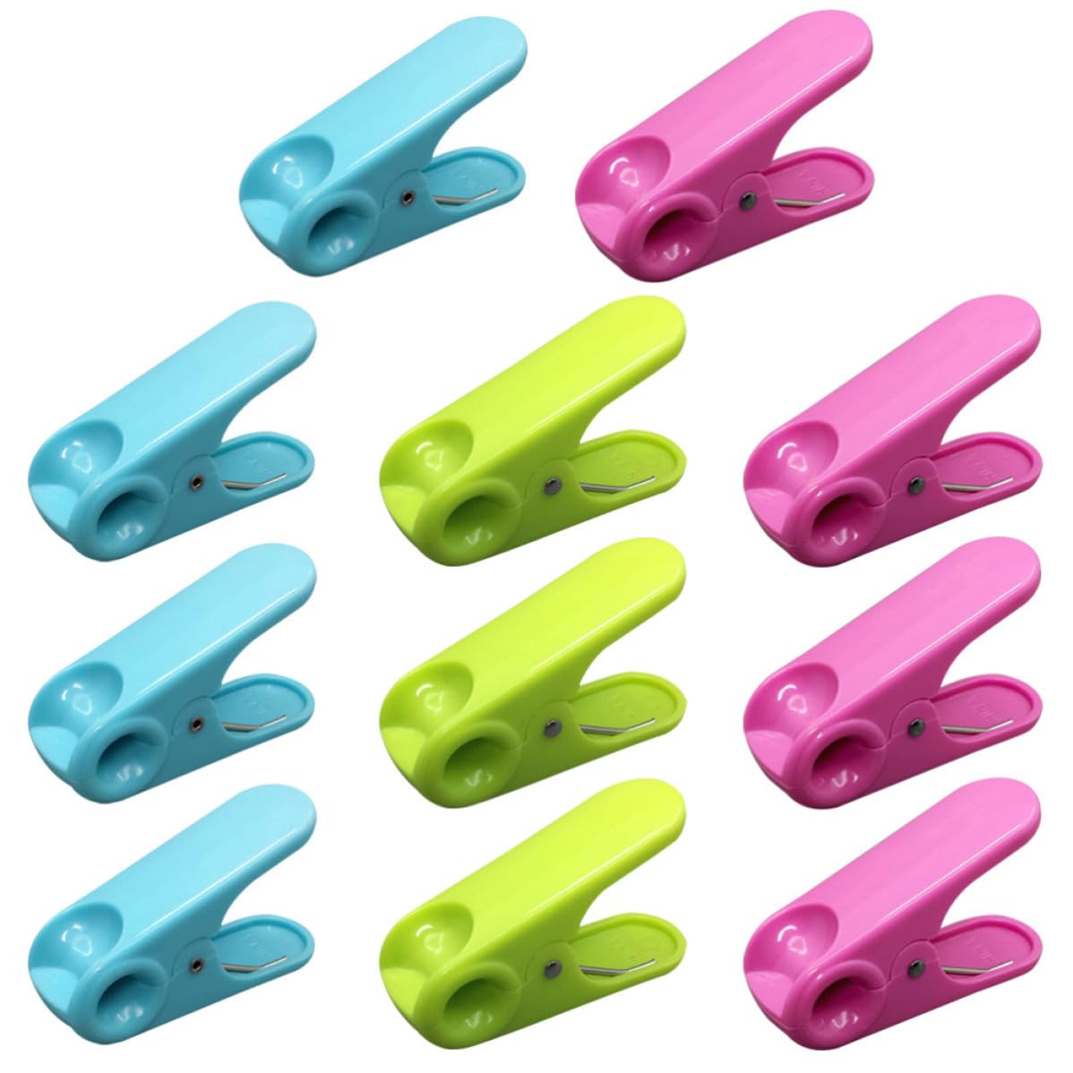 Sellador de bolsas portátil de ABS con 10 pinzas ligeras para cocina 8
