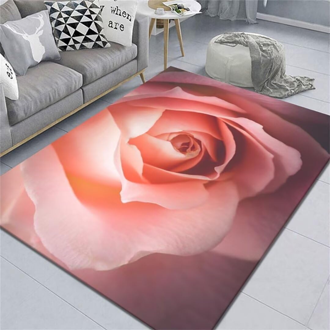 Tapis interieur isolant phonique et antiderapant rose floral 60X160