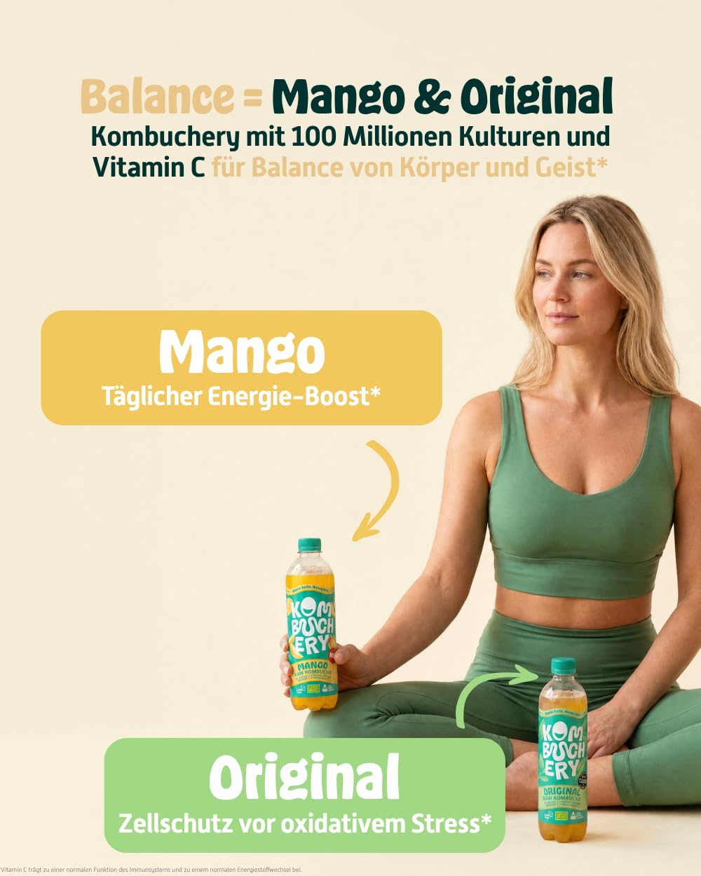 KOMBUCHERY® Balance Bundle | Raw Kombucha BIO | 12 x 400ml | Fermentierter Tee mit aktiven Darm-Kulturen | Zuckerarm & Kalorienarm | Unpasteurisiert, PrioBiotic, Vegan, Testsieger | inkl. 3€ PFAND