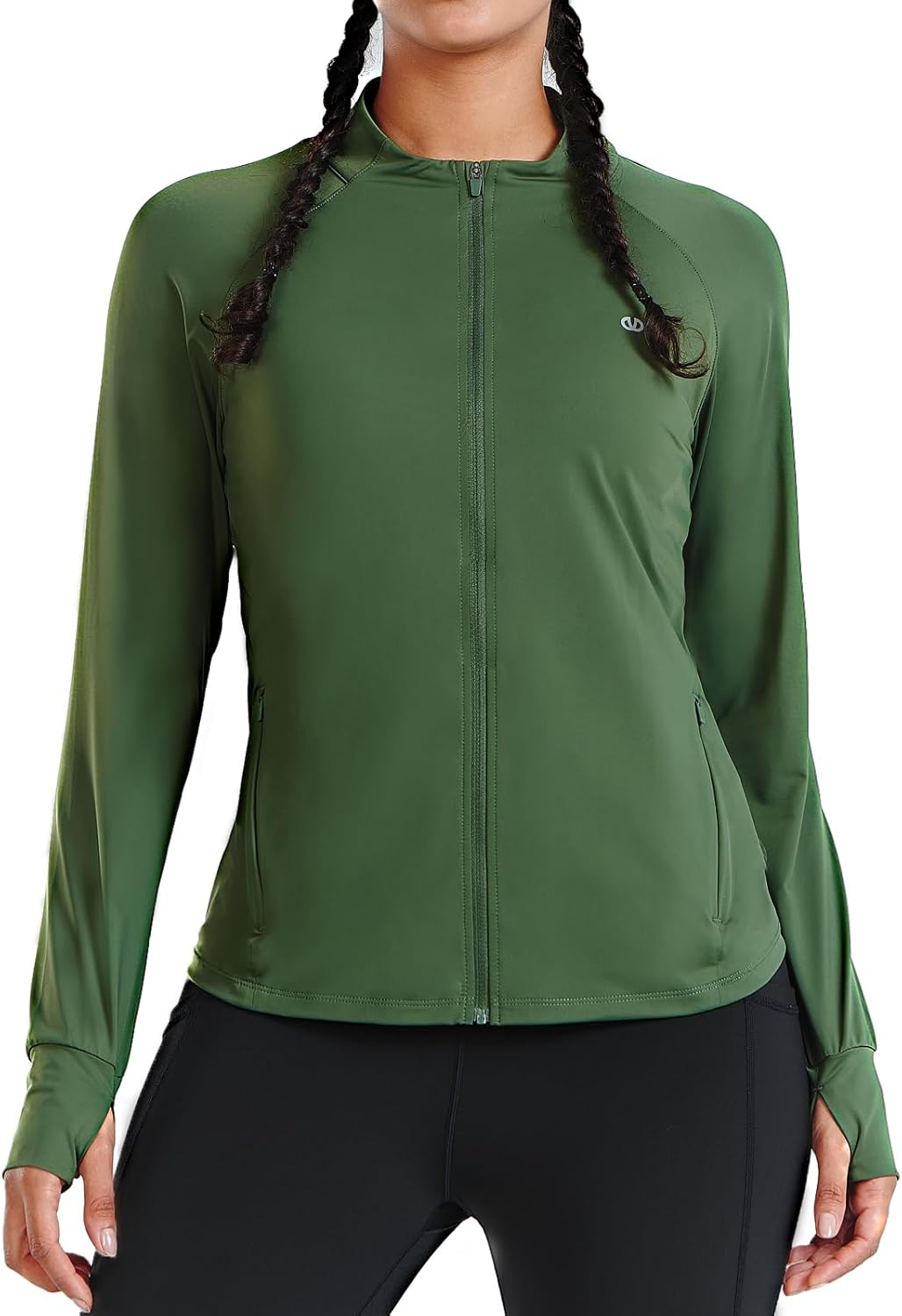 ALLZERO Women's UPF 50+ Sun Protection Jacket - Zip Up Athletic Jacket with Mesh Back Stretchy Gym & Running Jacket