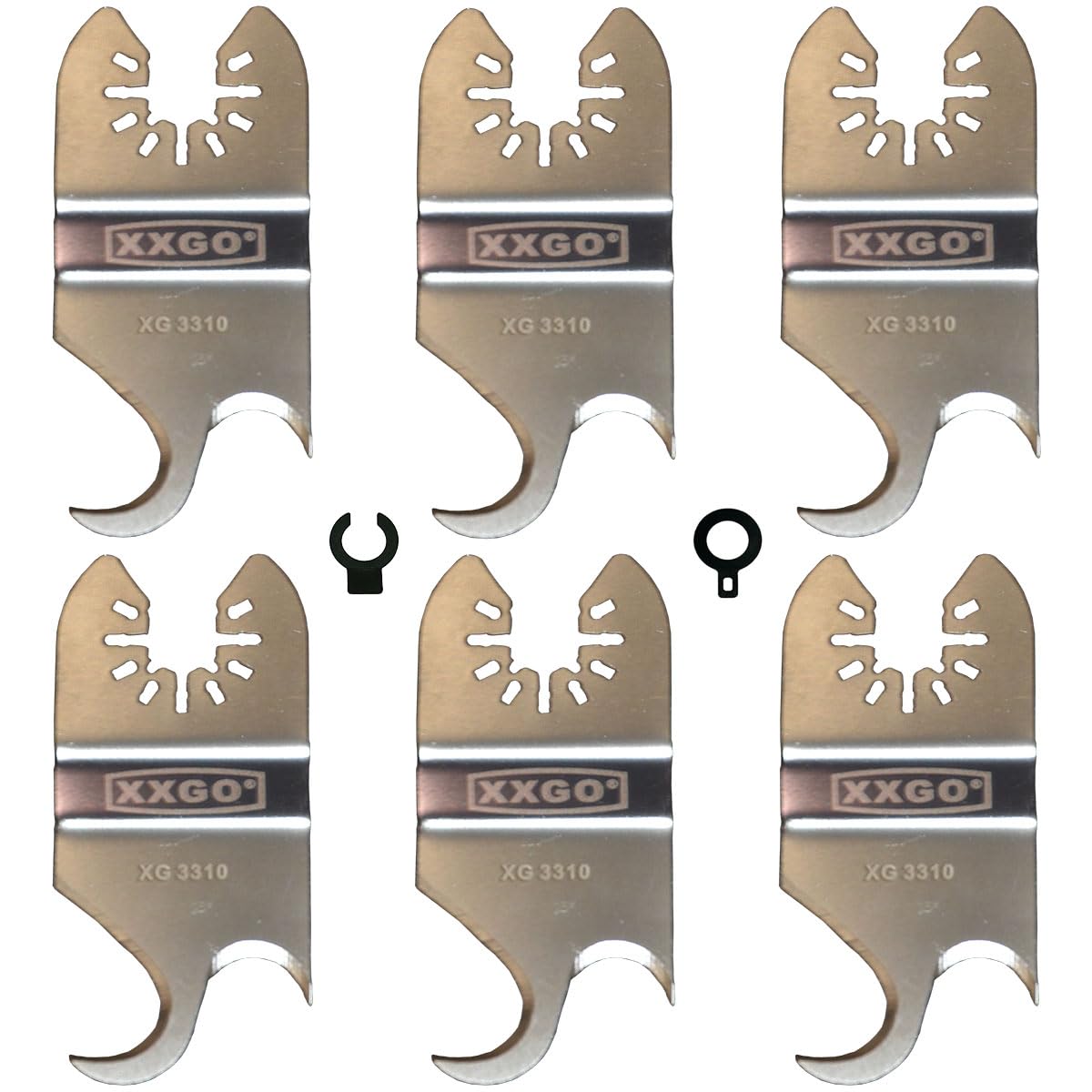 XXGO 6 Pcs Multi Tool Saw Blades Oscillating Multi Tool Knife Blade for Cutting Roofing Asphalt Shingles PVC Floor Carpet Cardboard Fit Milwukee