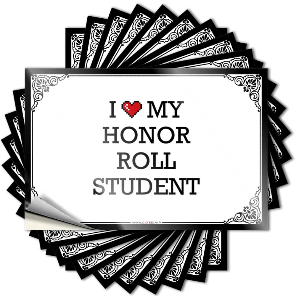 Fzfn Colour Stickers Mimosa Easy Apply | I Love My Honor Roll Student Heavy Garage Peel And Stick(8X12cm)