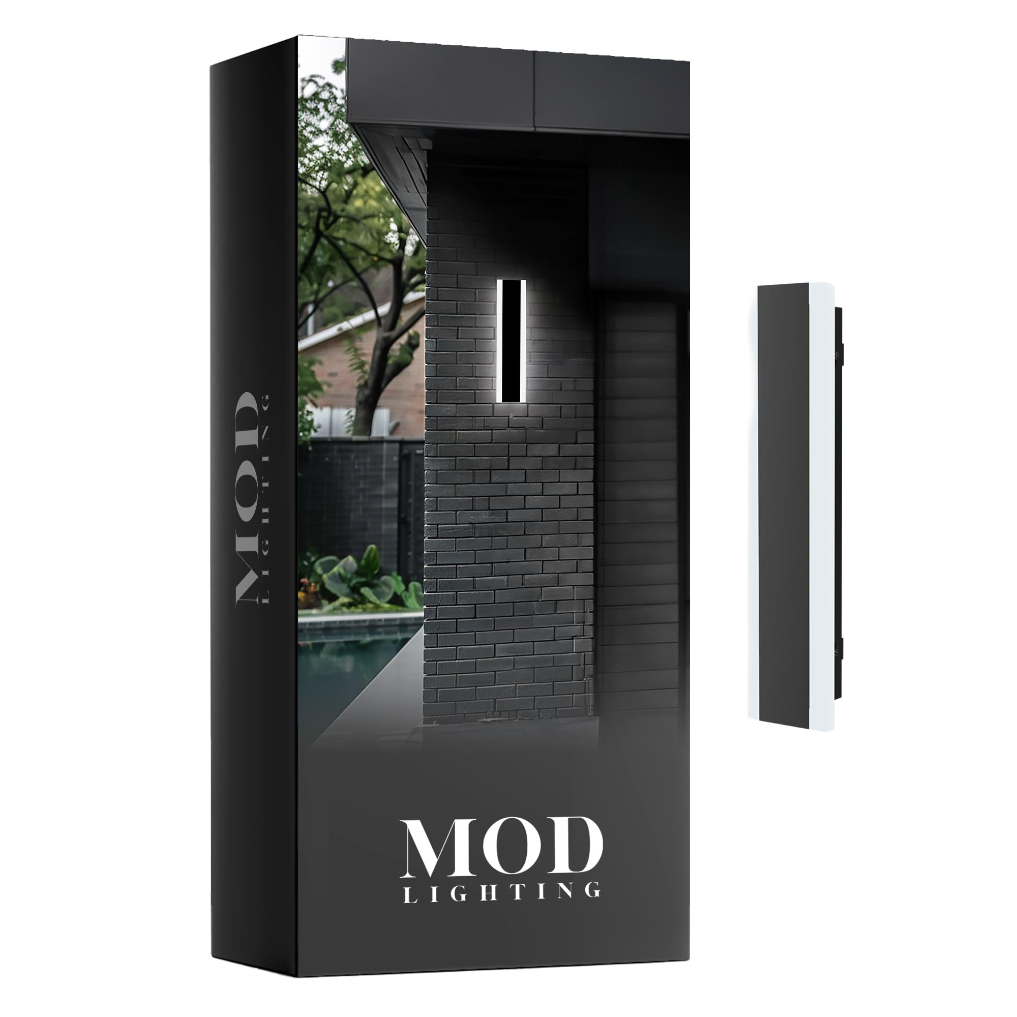 MOD LIGHTING Haylen Wired LED Outdoor Wall Light (1-Pack), 12" Water Resistant Outdoor LED Sconce, Remote Dimming Modern Wall Sconces for Patio, Garage, Black 12" / Dimmable 1-Pack