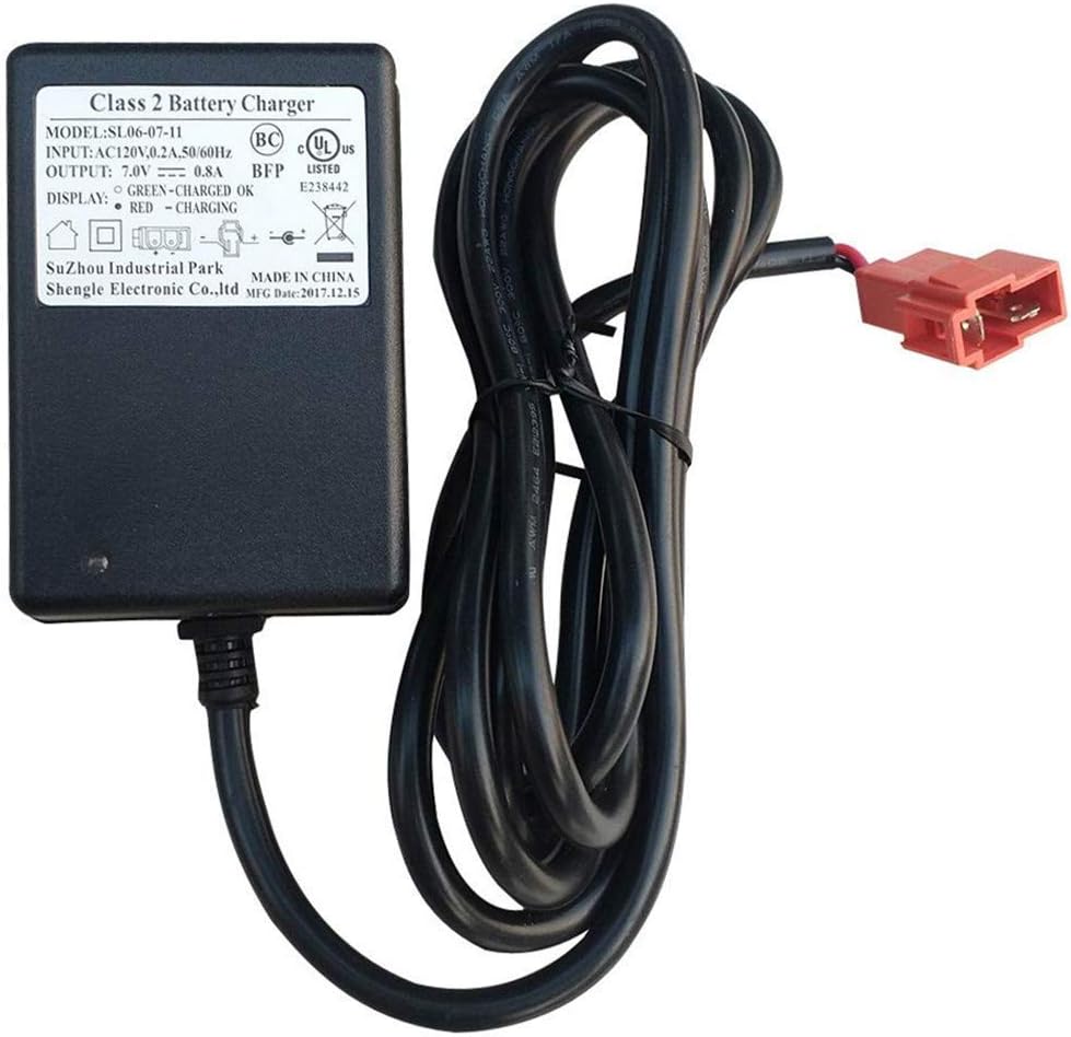 7.0V0.8A Ride On Car Charger Adapter, 6 Volt Battery Charger for Kids Ride On Car, Kid Moto Ride On Car Red 7V Square Plug