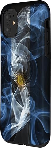 Vista 2 de iPhone 11 Smoky Argentina Flag - Funda de orgullo argentino estilo humo