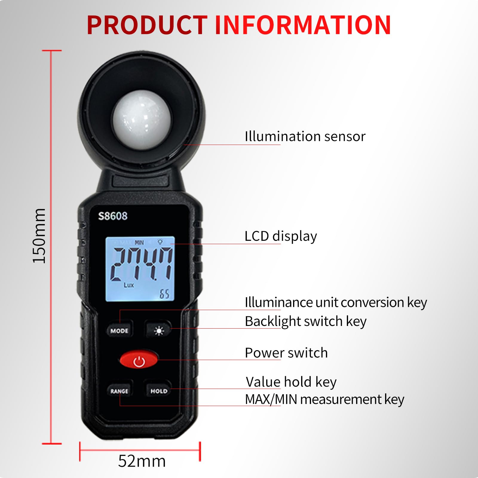 Plant Light Digital Light Meter Lux Meter Quantum PAR Meter For